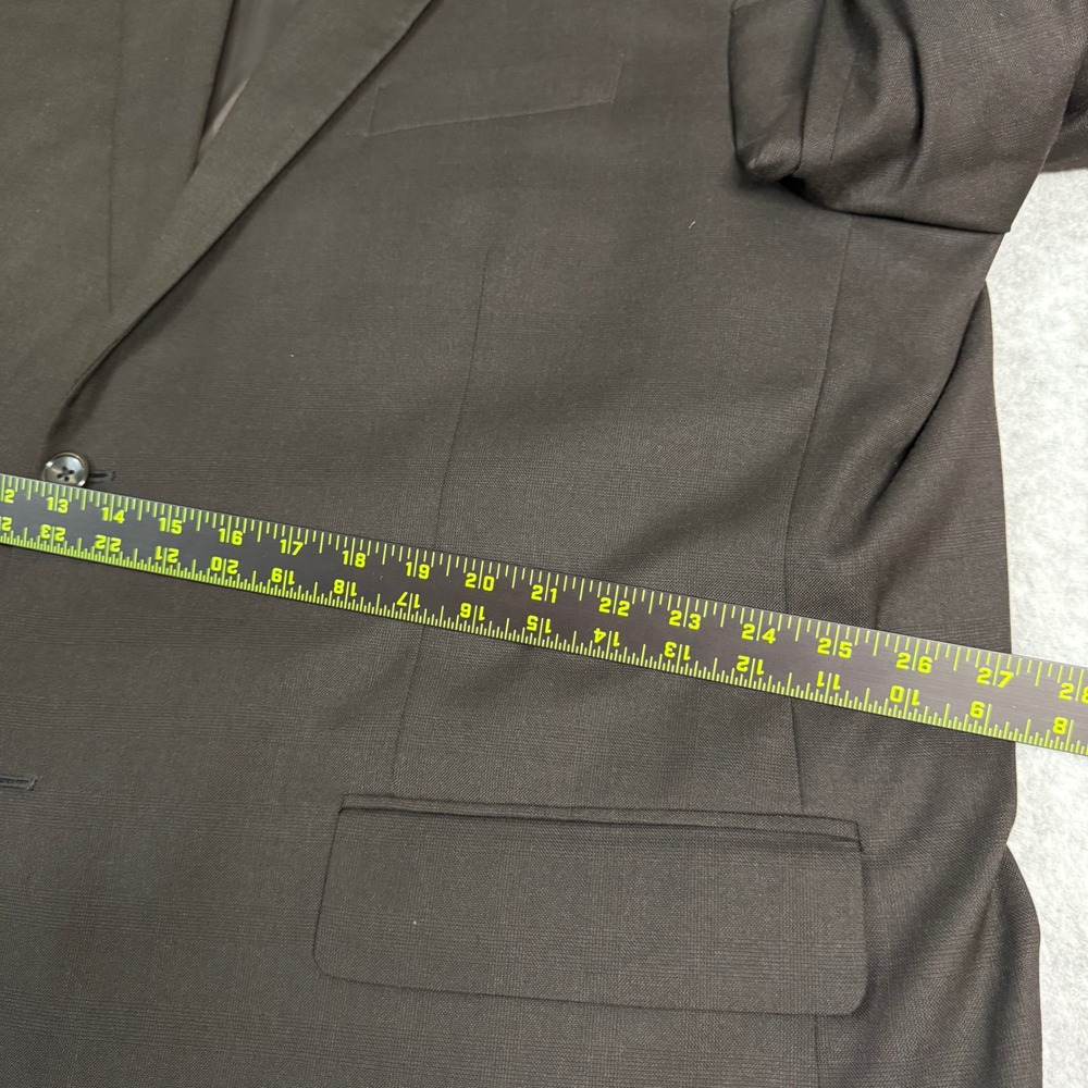 Oak Hill Perfect Fit Mens 54 REG Brown 2 Button Suit Jacket Blazer Stretch Solid - Picture 12 of 16